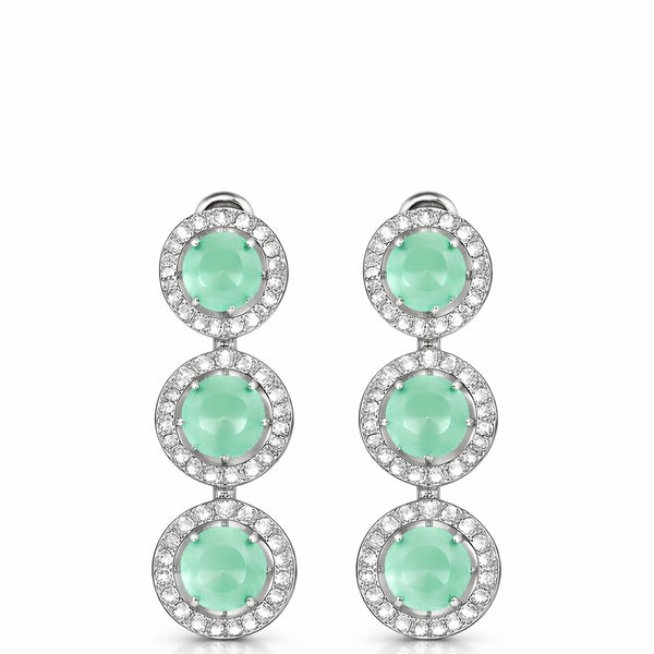 Minty Green Brass Elegance – anti-tarnish silver earrings by Nesiy (view 3)