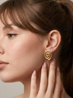 Trendy Spiral Stud Earrings