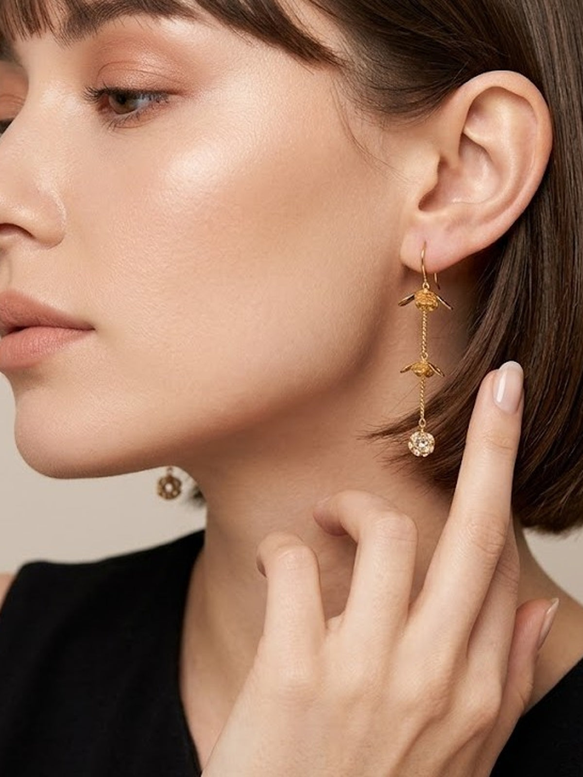 Leaf Chain Drop Earrings