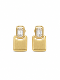 Matte Gold Diamond Drop Earrings
