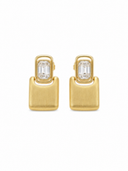 Matte Gold Diamond Drop Earrings
