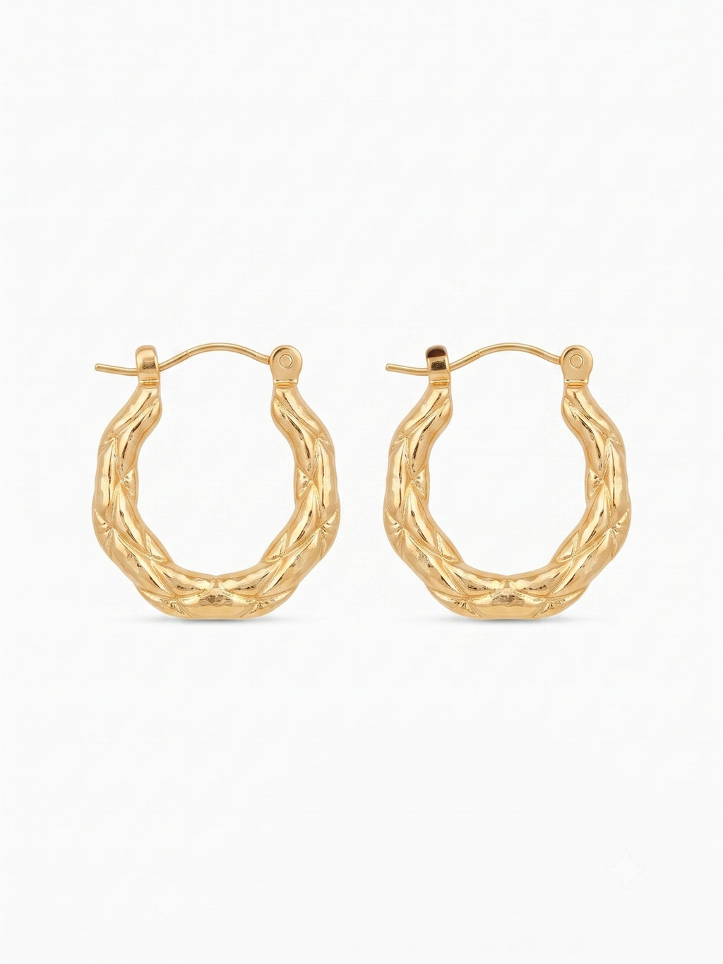 Anti-Tarnish Gold Twisted Hoop Earrings for Women