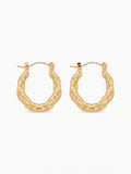 Anti-Tarnish Gold Twisted Hoop Earrings for Women