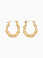 Anti-Tarnish Gold Twisted Hoop Earrings for Women