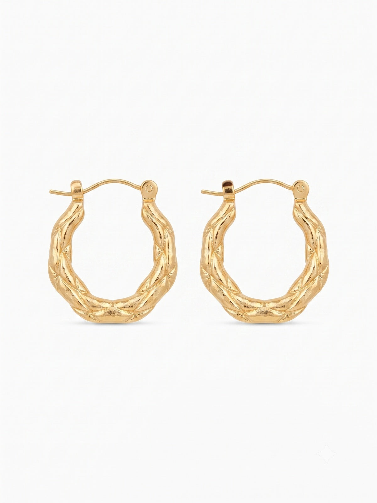 Anti-Tarnish Gold Twisted Hoop Earrings for Women