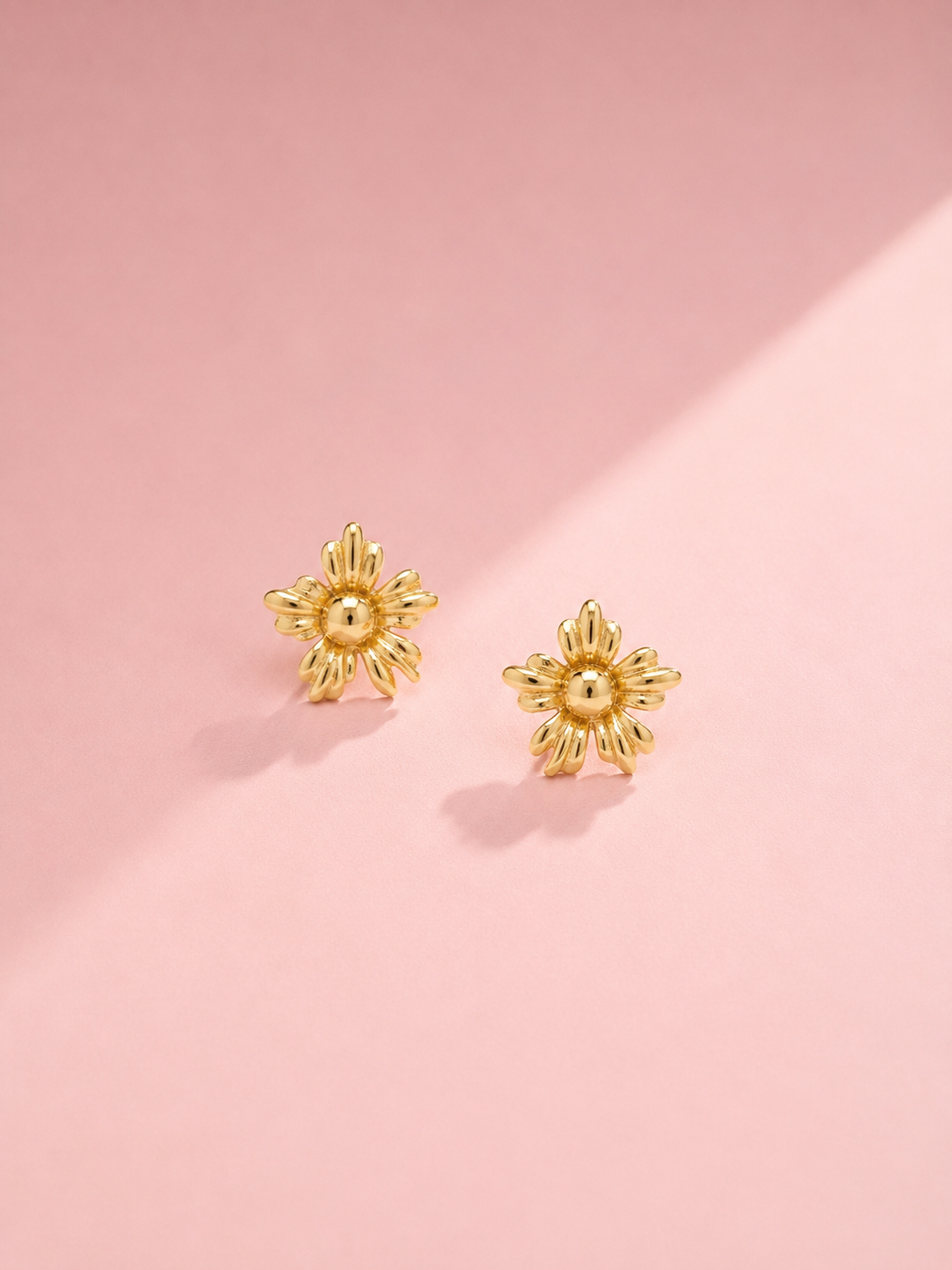 Golden Daisy Stud Earrings | Anti-Tarnish 18K Gold-Plated Jewellery