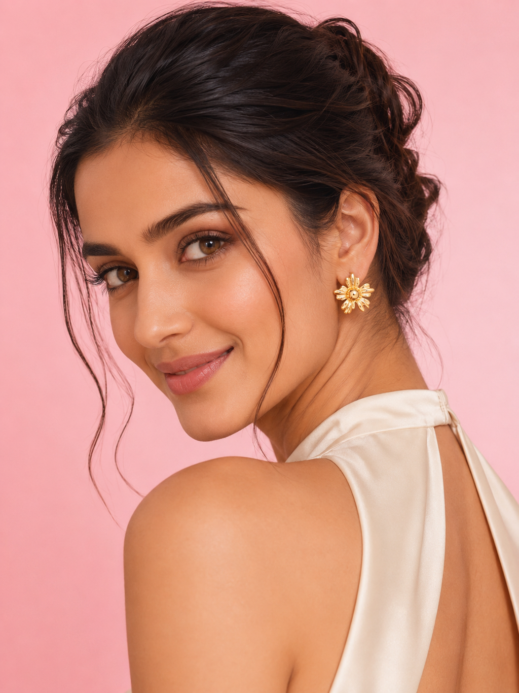 Golden Daisy Stud Earrings | Anti-Tarnish 18K Gold-Plated Jewellery