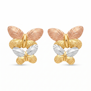 Dual Butterfly Stud Earrings – anti-tarnish gold earrings by Nesiy
