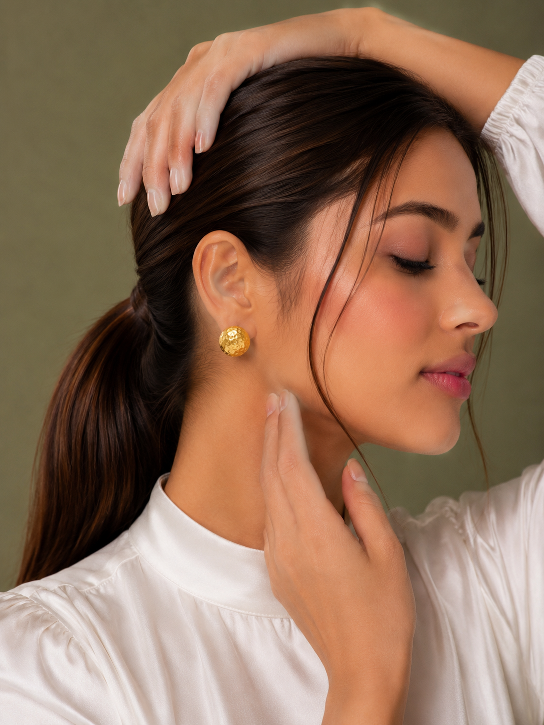 Gold Dome Ball Stud Earrings | Anti-Tarnish 18K Gold-Plated Collection