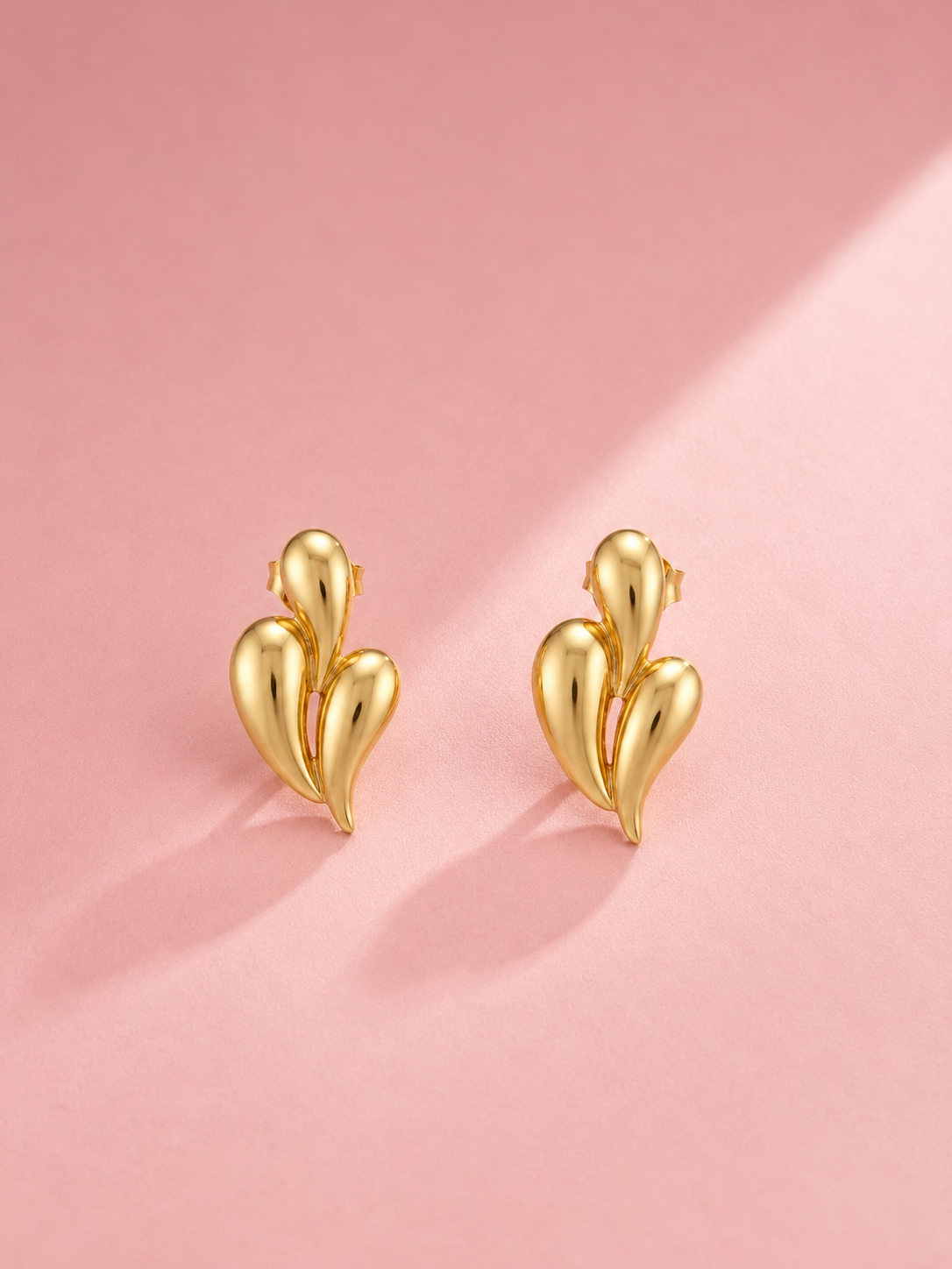 Triple Curve Stud Earrings | 18K Gold-Plated Demi-Fine Jewellery