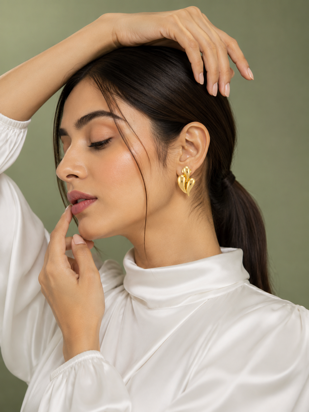 Triple Curve Stud Earrings | 18K Gold-Plated Demi-Fine Jewellery