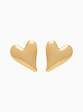 Gold-Plated Puffy Heart Stud Earrings | 18K Gold-Plated Jewellery