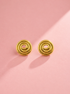 Gold Spiral Stud Earrings | 18K Gold-Plated Jewellery