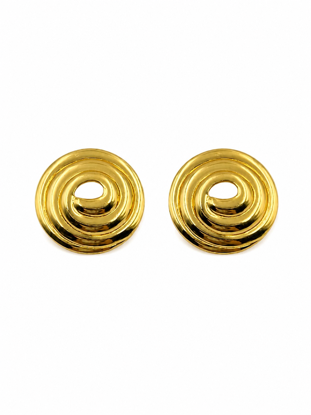 Gold Spiral Stud Earrings | 18K Gold-Plated Jewellery