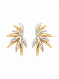 Gold &amp; Silver Palm Leaf Earrings | 18K Gold-Plated Demi-Fine Jewellery