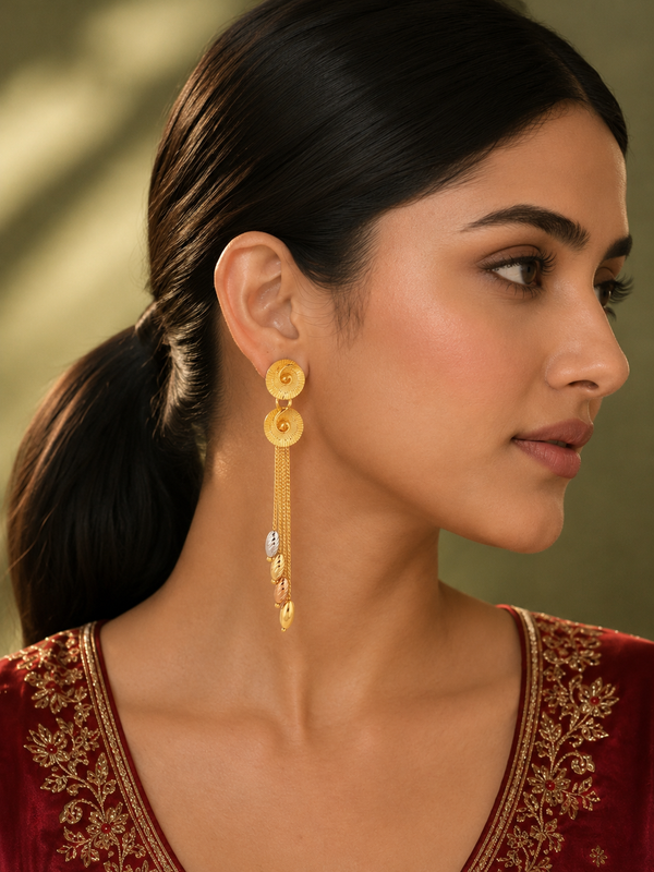 Long Chain Tassel Earrings | 18K Gold-Plated Demi-Fine Jewellery