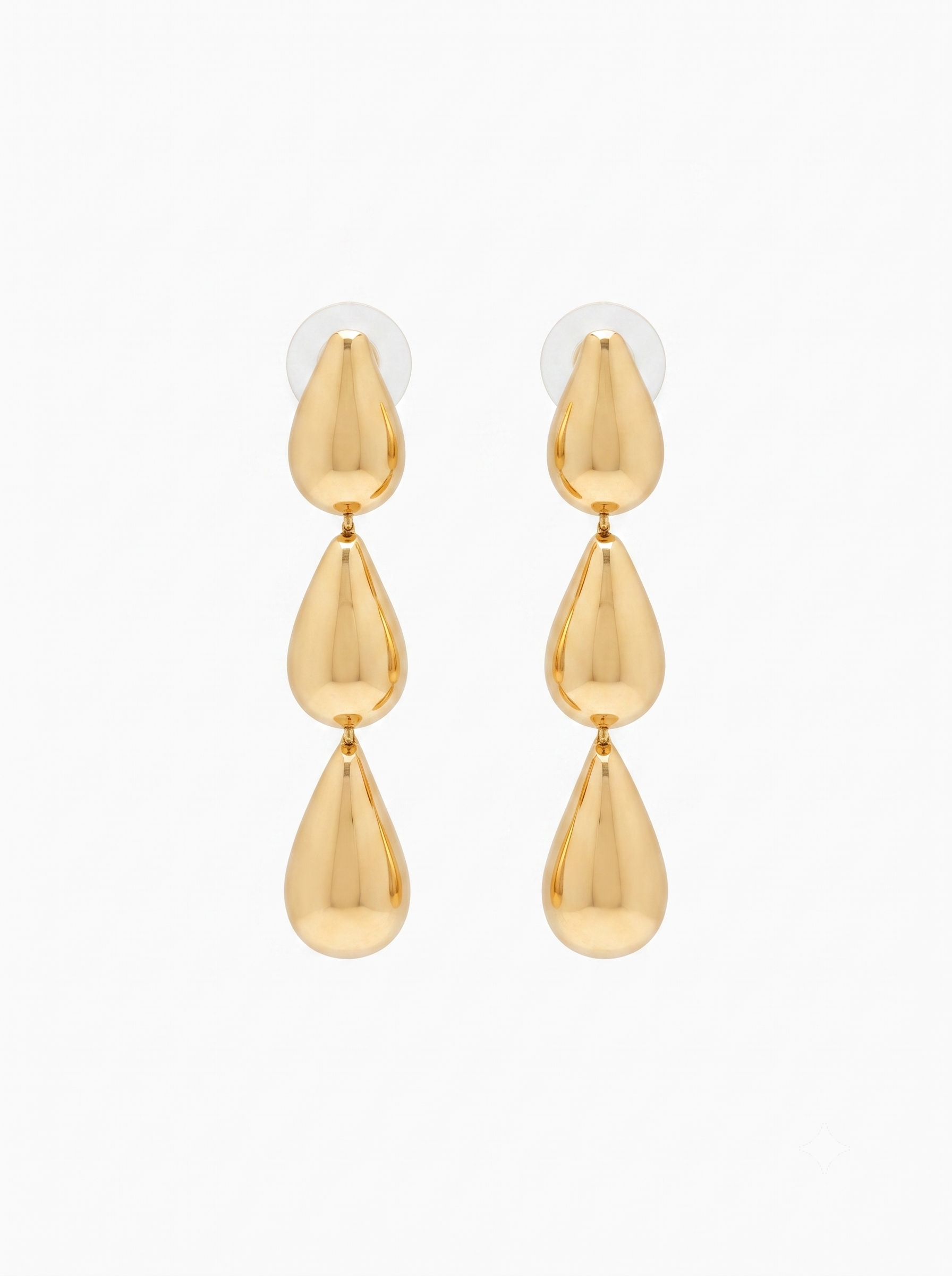 Gold Triple Drop Earrings | 18K Gold-Plated Demi-Fine Jewellery