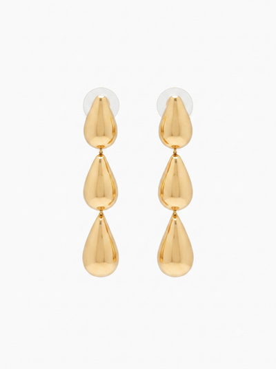 Gold Triple Drop Earrings | 18K Gold-Plated Demi-Fine Jewellery