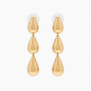Gold Triple Drop Earrings | 18K Gold-Plated Demi-Fine Jewellery