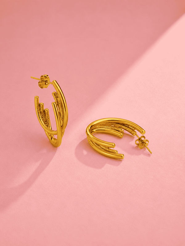 Layered Oval Hoop Earrings | Premium Demi-Fine Jewellery