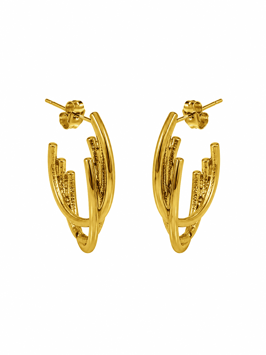 Layered Oval Hoop Earrings | Premium Demi-Fine Jewellery