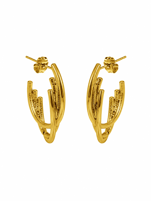 Layered Oval Hoop Earrings | Premium Demi-Fine Jewellery