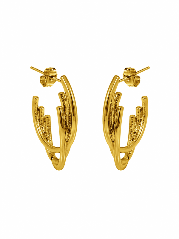 Layered Oval Hoop Earrings | Premium Demi-Fine Jewellery