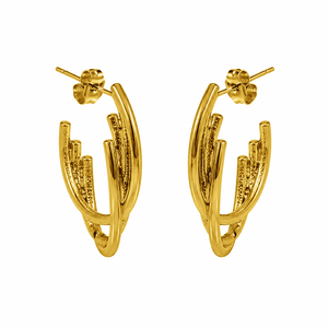 Layered Oval Hoop Earrings | Premium Demi-Fine Jewellery