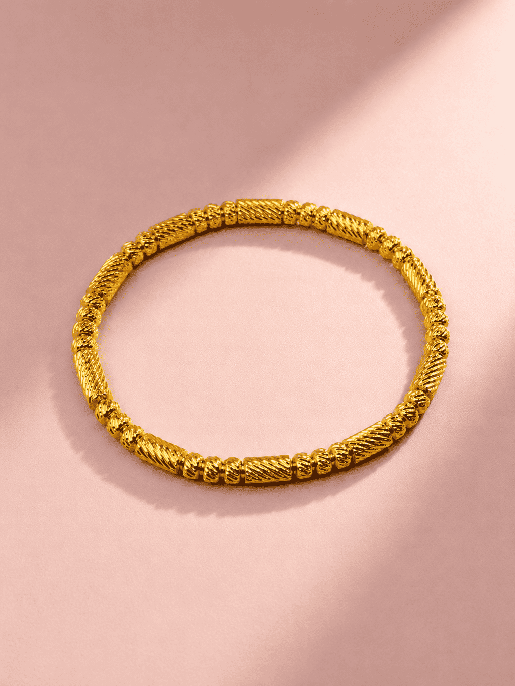 Textured Gold Beaded Kada | Anti-Tarnish 18K Gold-Plated Demi-Fine Jewellery