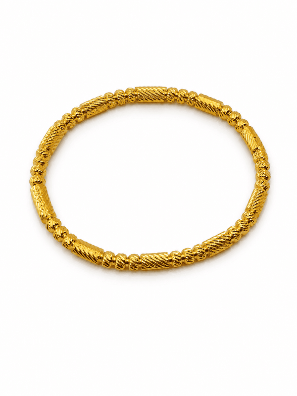 Textured Gold Beaded Kada | Anti-Tarnish 18K Gold-Plated Demi-Fine Jewellery