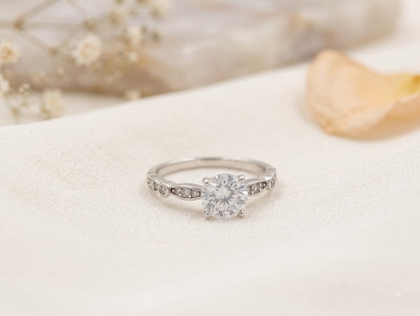 Rashmika Proposal Ring – anti-tarnish silver ring by Nesiy (view 3)