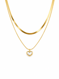 Open heart layered necklace
