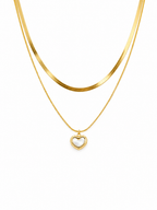 Open heart layered necklace