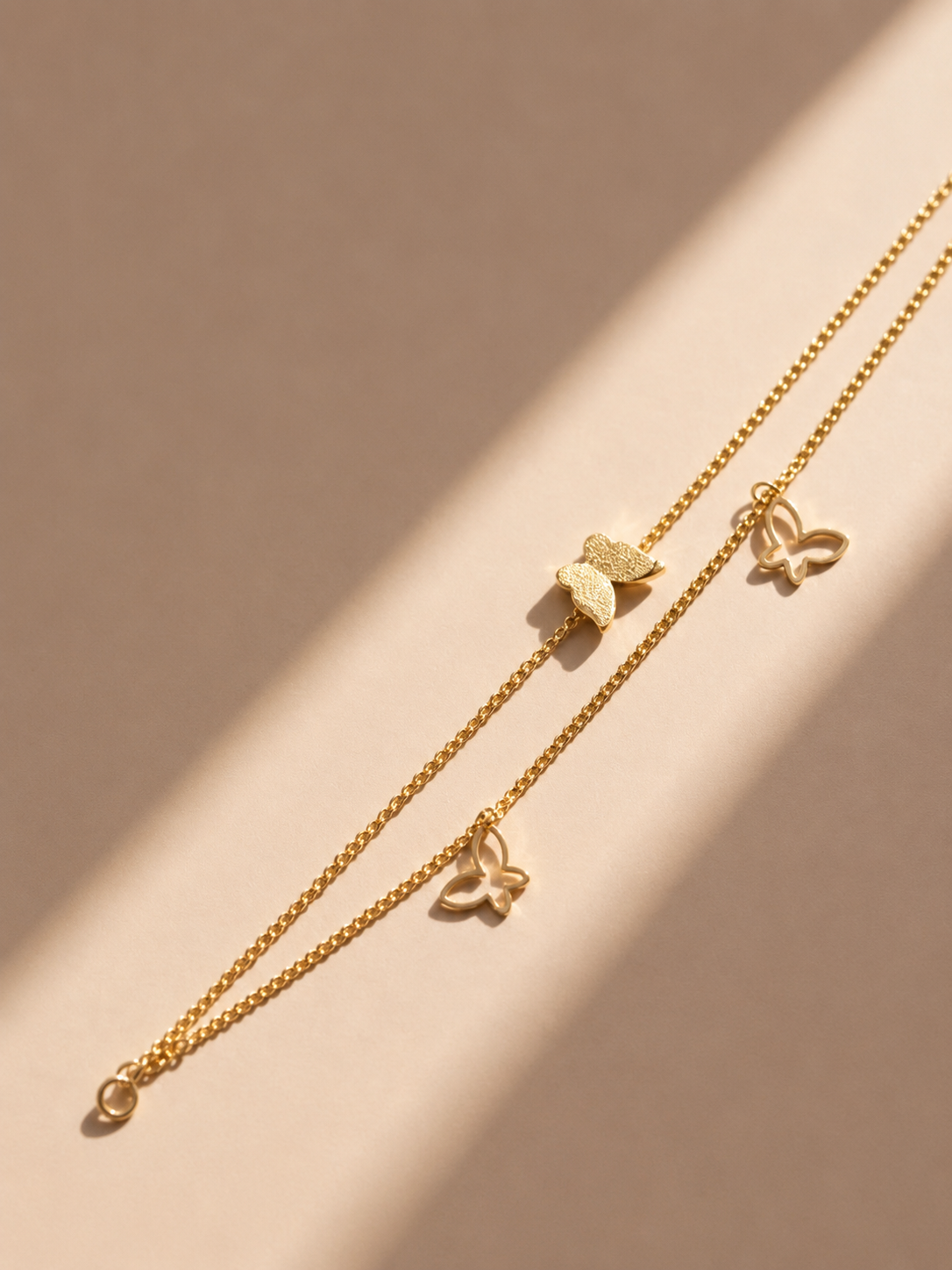Golden Butterfly Layered Bracelet