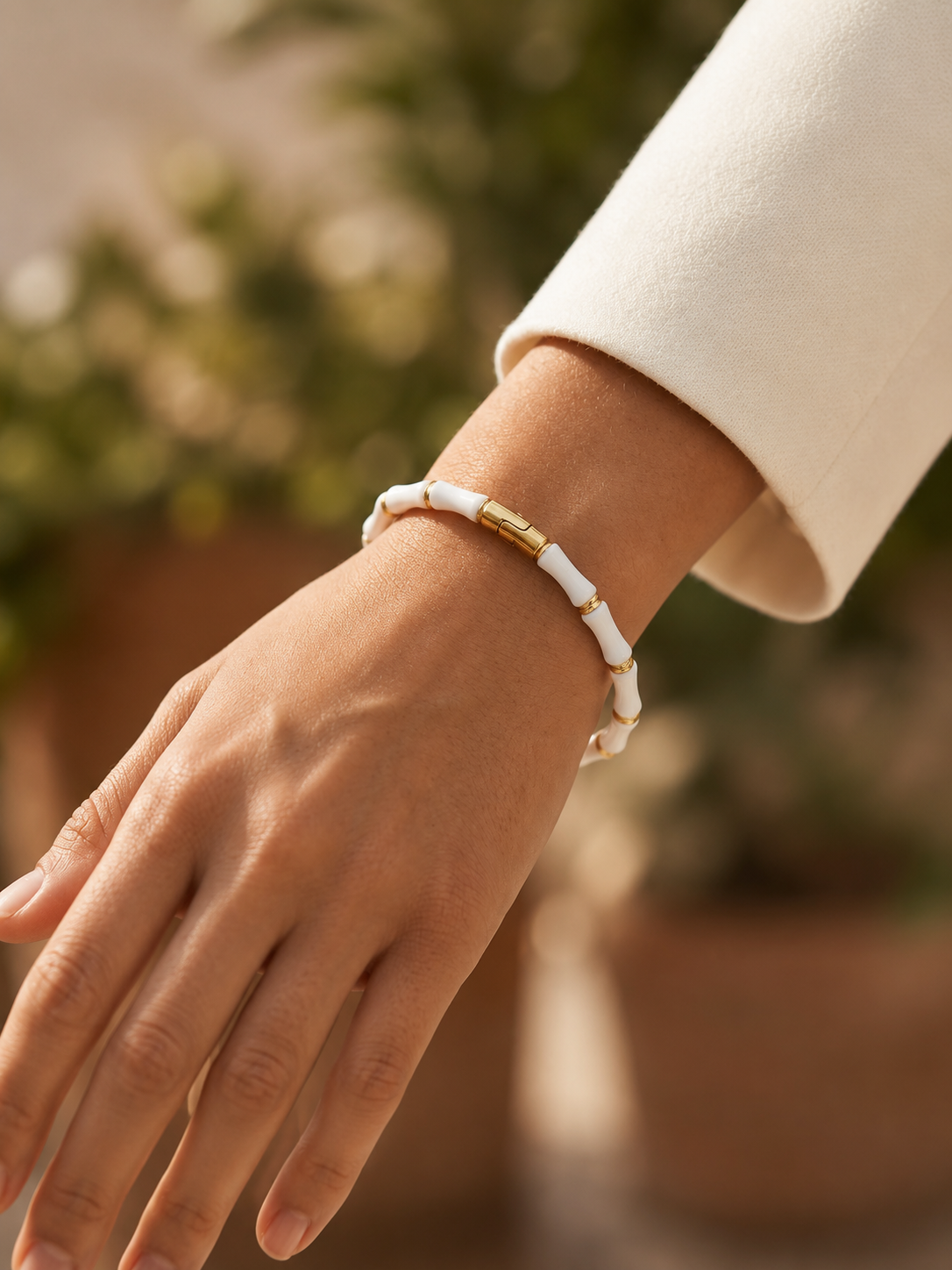 White enamel Kada Bracelet