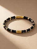 Black bamboo link Kada bracelet