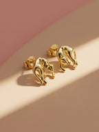 Golden Panther Stud Earrings