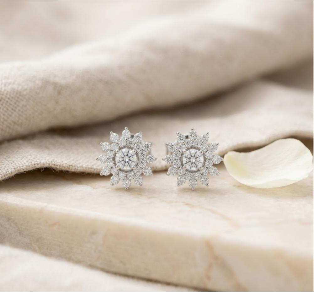 AAA+ Brass Line Earrings – anti-tarnish silver earrings by Nesiy (view 3)