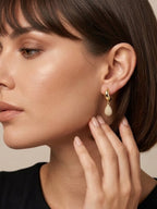 Diamond Teardrop Hoop Earrings