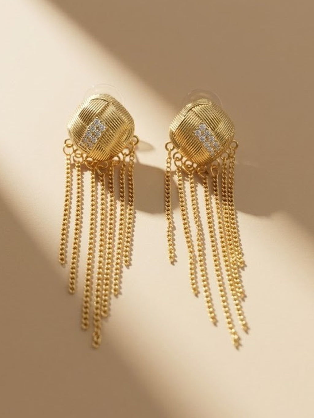 Golden Chain Statement Earrings