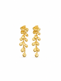 Golden Floral Vine Drop Earrings