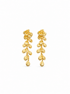 Golden Floral Vine Drop Earrings