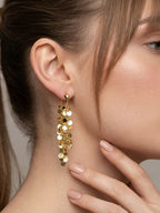 Golden Sequin Tassel Earrings