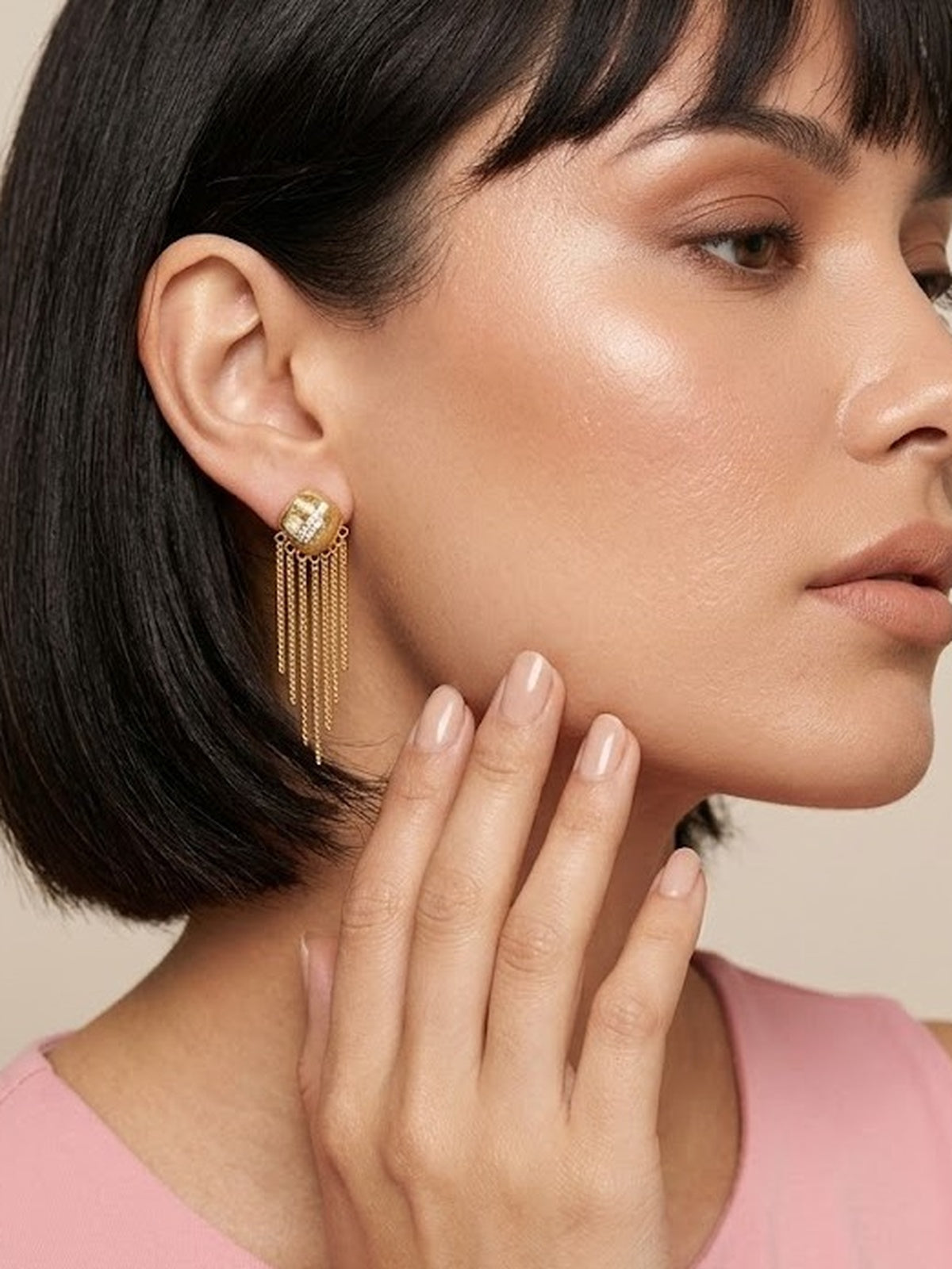 Golden Chain Statement Earrings