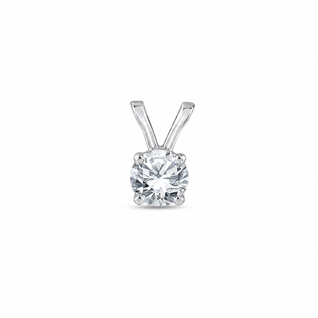 Silver Taurus Zodiac Solitaire Pendant