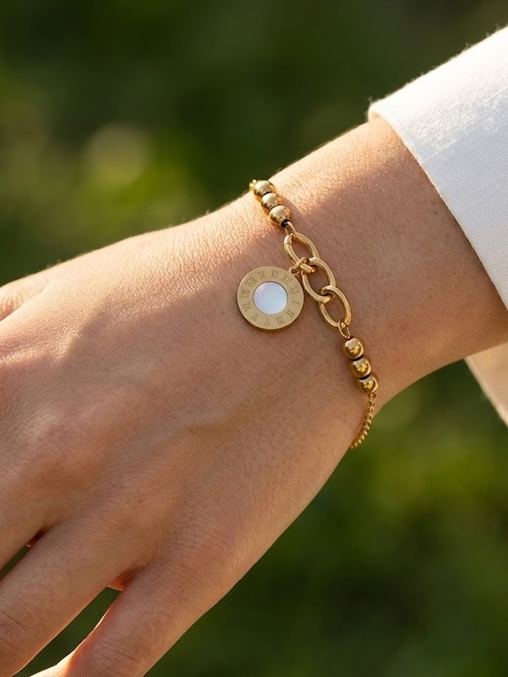 Golden Roman Charm Bracelet