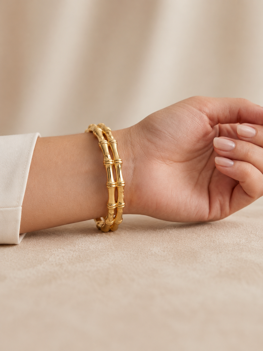Golden Bamboo Kada Bracelet