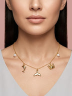 Golden sea charm necklace