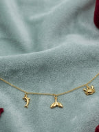 Golden sea charm necklace