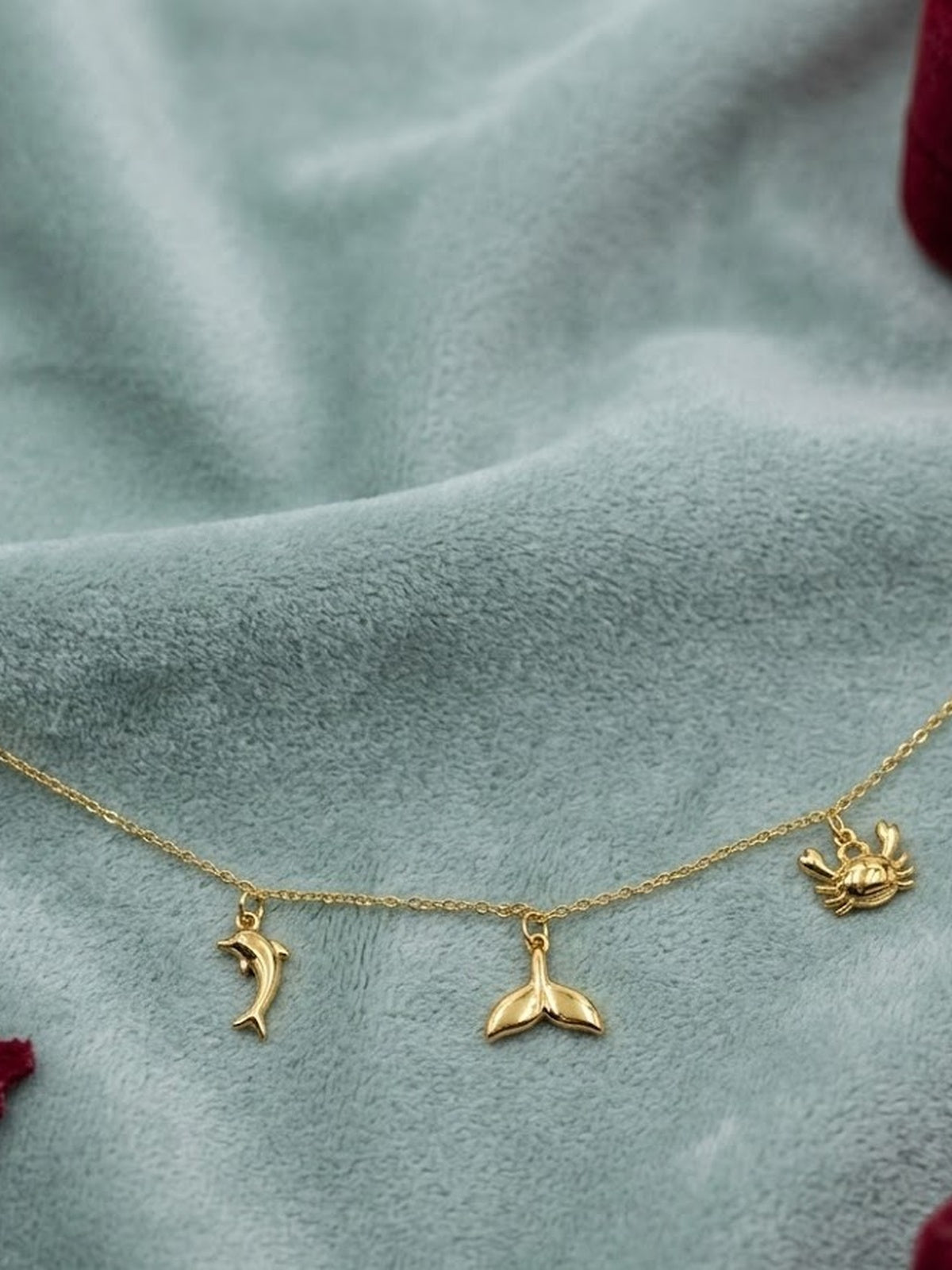 Golden sea charm necklace